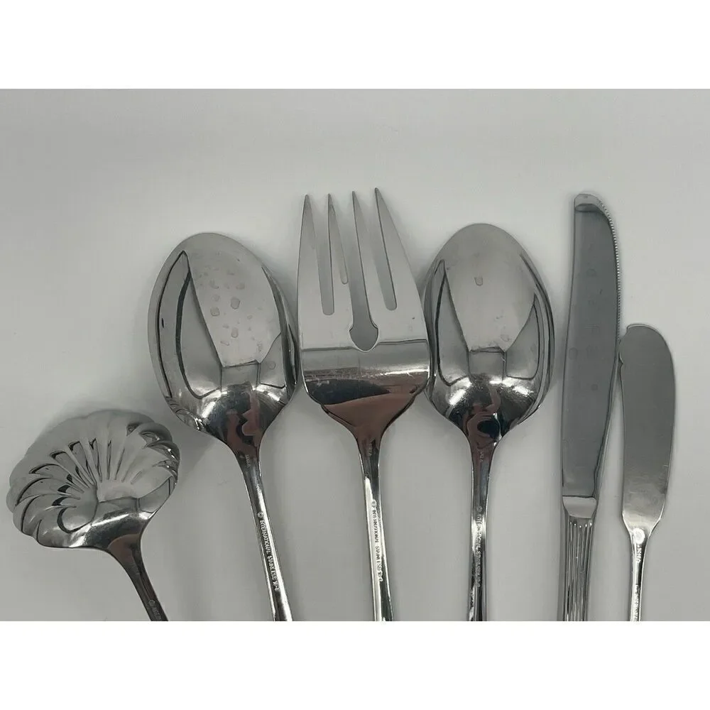 International Silver Tiara Serving Spoons Ladle Meat Fork Dinner Butter Knife